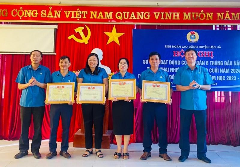 Lộc Hà: Sơ kết hoạt động Công đoàn 6 tháng đầu năm, triển khai nhiệm vụ 6 tháng cuối năm 2024